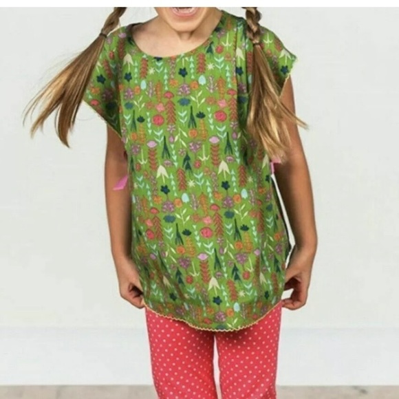 MATILDA JANE Camp MJC 8 Great Outdoors Green Floral 100% Rayon Top - Picture 1 of 7